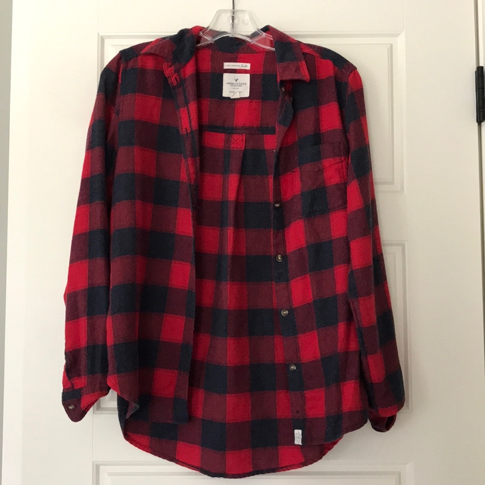 Navy and red flannel